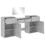 vidaXL Ensemble de coiffeuse 4 Pièces gris béton bois d'ingénierie