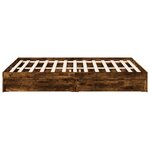 vidaXL Cadre de lit et tiroirs chêne fumé 150x200 cm bois d'ingénierie