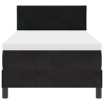 Lit à ressort vidaXL avec matelas et LED Noir 100x200 cm Velours