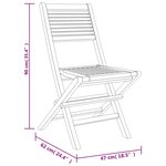 vidaXL Chaises de jardin pliantes lot de 2 47x62x90cm bois massif teck