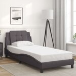 vidaXL Cadre de lit avec LED sans matelas gris 100x200 cm