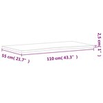 vidaXL Dessus de bureau 110x(50-55)x2 5 cm bois massif de hêtre