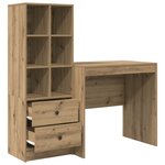 Bureau vidaXL avec Rangement Chêne Artisan Bois d'Ingénierie