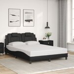 vidaXL Cadre de lit avec LED sans matelas noir 140x200 cm