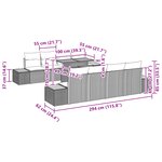vidaXL Ensemble de Salle à Manger de Jardin de 9 Pièces avec Coussins Noir Rattan Poly Acacia