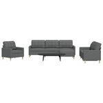 vidaXL Ensemble de canapés 4 Pièces avec repose-pied gris foncé tissu