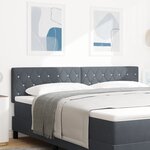 Tête de lit vidaXL en velours gris foncé avec boutons en cristal 180 cm