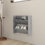 vidaXL Armoire à chaussures murale Gris béton 60x18x60 cm Aggloméré