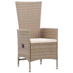 vidaXL Ensemble de salle à manger de jardin avec coussins 9 Pièces Beige