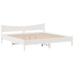 vidaXL Cadre de lit et tête de lit blanc 200x200 cm bois de pin massif