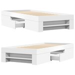 vidaXL Cadre de lit sans matelas blanc 100x200 cm bois d'ingénierie