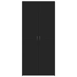 vidaXL Cabinet à chaussures Noir 80x35 5x180 cm Bois d'ingénierie