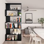 vidaXL Bibliothèque/Séparateur de pièce Noir Bois d'ingénierie