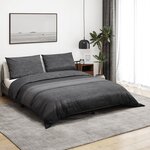 vidaXL Ensemble de housse de couette gris foncé 135x200 cm Coton