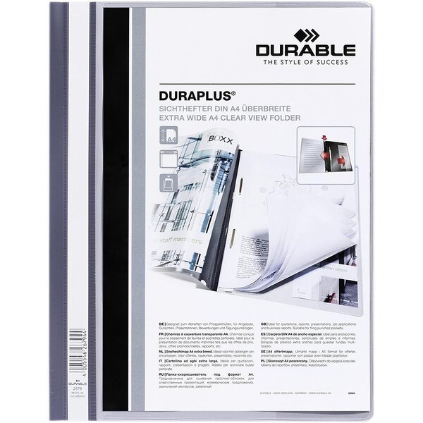 chemises à lamelles DURAPLUS, format A4, gris DURABLE