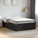 vidaXL Cadre de lit sans matelas noir 140x190 cm