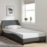 vidaXL Cadre de lit sans matelas gris foncé 100x200 cm tissu