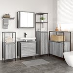 Ensemble de meubles de salle de bain 5 pièces vidaXL Gris Sonoma en bois d'ingénierie