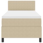 vidaXL Lit Sommier avec Matelas & Lumière LED Beige 80x200 cm Tissu Côtelé