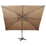 vidaXL Parasol déporté à double toit Taupe 400x300 cm