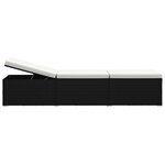 vidaXL Chaise longue avec coussin et table à thé rotin Blanc crème