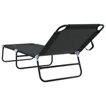 vidaXL Transat pliant Portable Noir en tissu Oxford 600D
