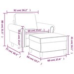 vidaXL Fauteuil avec repose-pied jaune 60 cm velours