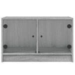 vidaXL Meuble TV avec portes en verre sonoma gris 68x37x42 cm