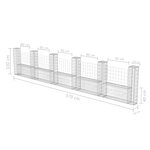 vidaXL Panier de gabion en forme de U Acier galvanisé 570x20x100 cm