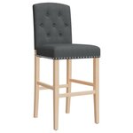 vidaXL Chaises de bar lot de 2 bois massif d'hévéa et tissu