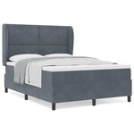 Lit Box Spring avec Matelas VidaXL Gris Foncé 140x200 cm Velours