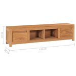 vidaXL Meuble TV 135x30x35 cm bois de teck massif