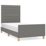 vidaXL Cadre de lit sans matelas gris foncé 100x200 cm tissu