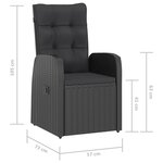 vidaXL Mobilier à dîner de jardin 9Pièces et coussins résine tressée noir
