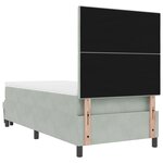 vidaXL Lit à ressorts avec matelas et banc gris clair 90x200 cm velours