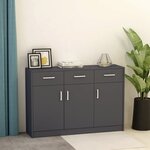 vidaXL Buffet Gris 110x30x75 cm Bois d’ingénierie