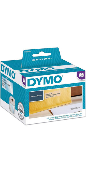 DYMO LabelWriter Boite de 1 rouleau de 260 étiquettes adresse Plastique Transparent 36mm x 89mm