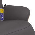 vidaXL Fauteuil inclinable de massage repose-pieds gris similicuir