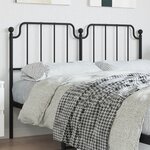 vidaXL Tête de lit métal noir 150 cm