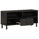 vidaXL Meuble TV noir 100x33x46 cm bois massif de manguier