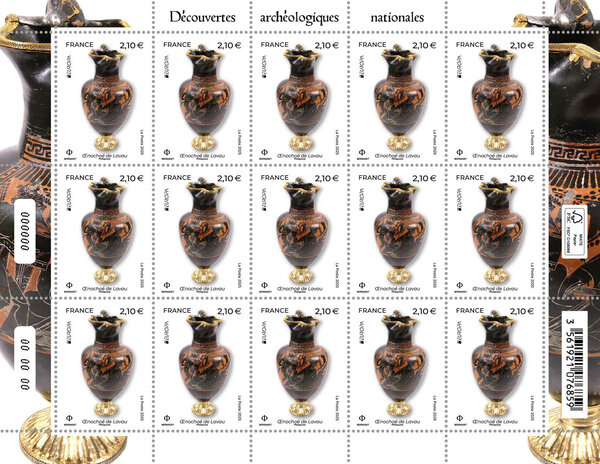 Feuille de 15 timbres - Europa - Découvertes archéologiques - Lettre Internationale