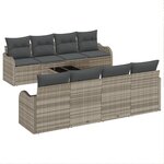 Ensemble de canapé de jardin vidaXL 9 pièces avec coussins gris clair poly rotin