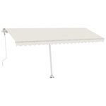 vidaXL Auvent automatique avec capteur de vent et LED 500x350 cm Crème
