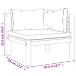 vidaXL Salon de jardin 3 Pièces avec coussin Bois d'acacia solide