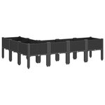 vidaXL Jardinière avec pieds noir 160x120x42 cm PP