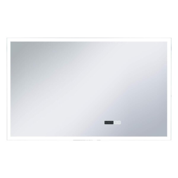 vidaXL Miroir à LED et capteur tactile et affichage d'heure 100x60 cm