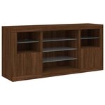 vidaXL Buffet avec lumières LED chêne marron 142 5x37x67 cm