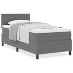 vidaXL Lit à ressorts avec matelas Gris 100x200 cm Tissu en velours côtelé