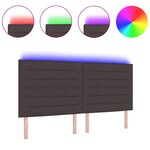 vidaXL Tête de lit LED Design Lignes Marron Foncé 100 cm Tissu