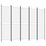 vidaXL Cloison de séparation 5 panneaux Blanc 250x180 cm Tissu